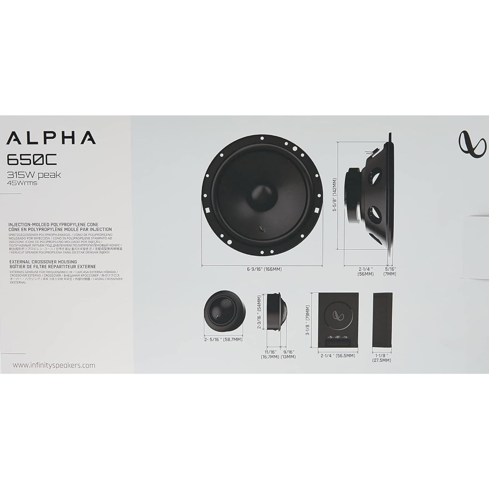 Infinity Alpha 650C 6.5 inch component car speaker