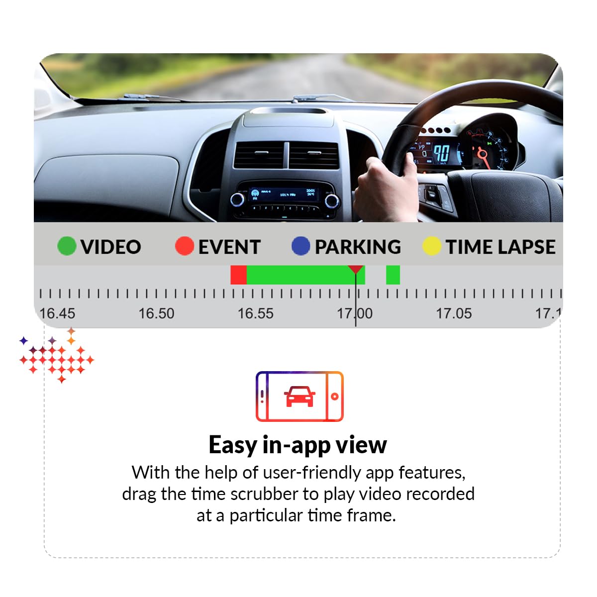 CP PLUS CarKam 1080p car dashcam, model CP-AD-H2B-W