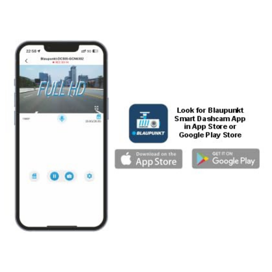 Blaupunkt Dashcam 505 WiFi car dash camera