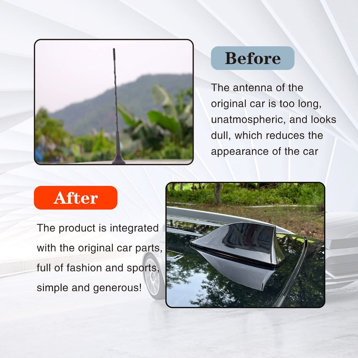 ER shark fin car antenna, universal fit