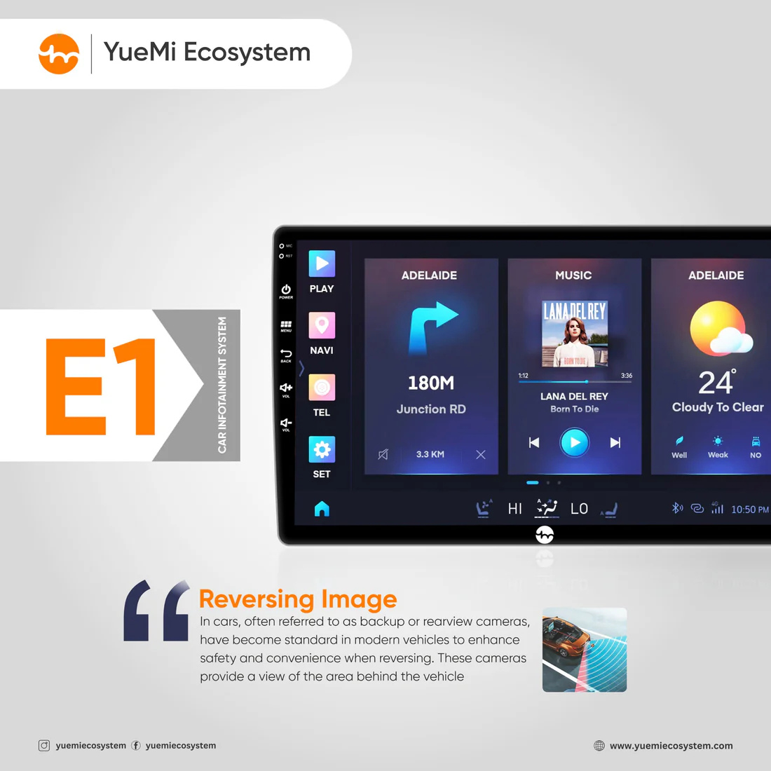 Yuemi E1 9 inch Android car multimedia player