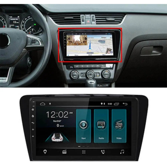 CarDost Android stereo frame for Skoda Octavia (2014), 9-inch fitment
