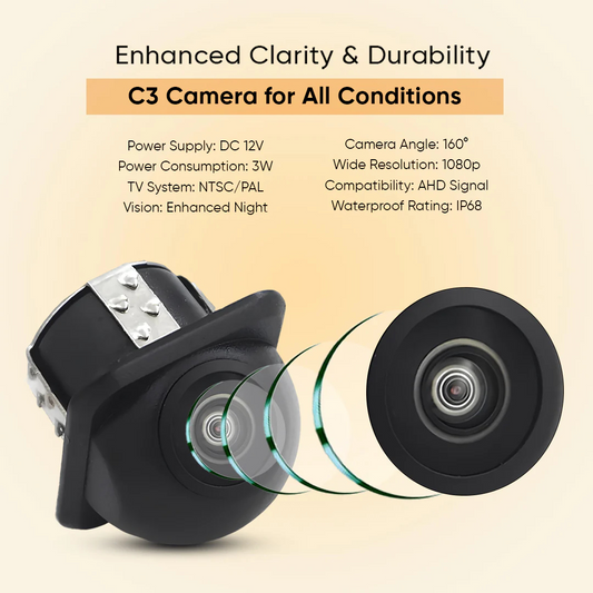 Yuemi C-3 rear AHD car camera, dome-cap style