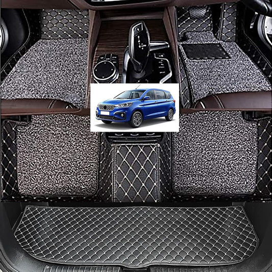 CarDost 7D car floor mat set for Ertiga, black