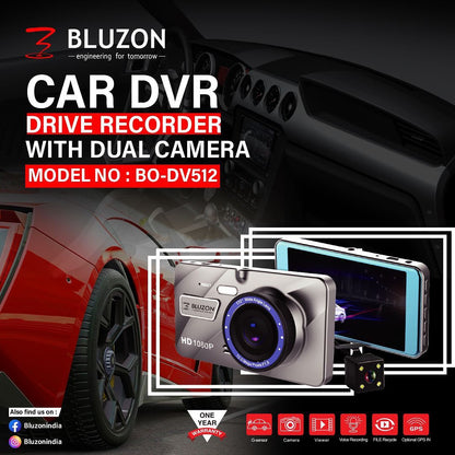 Bluzon BO-DV512 front and rear car dashcam