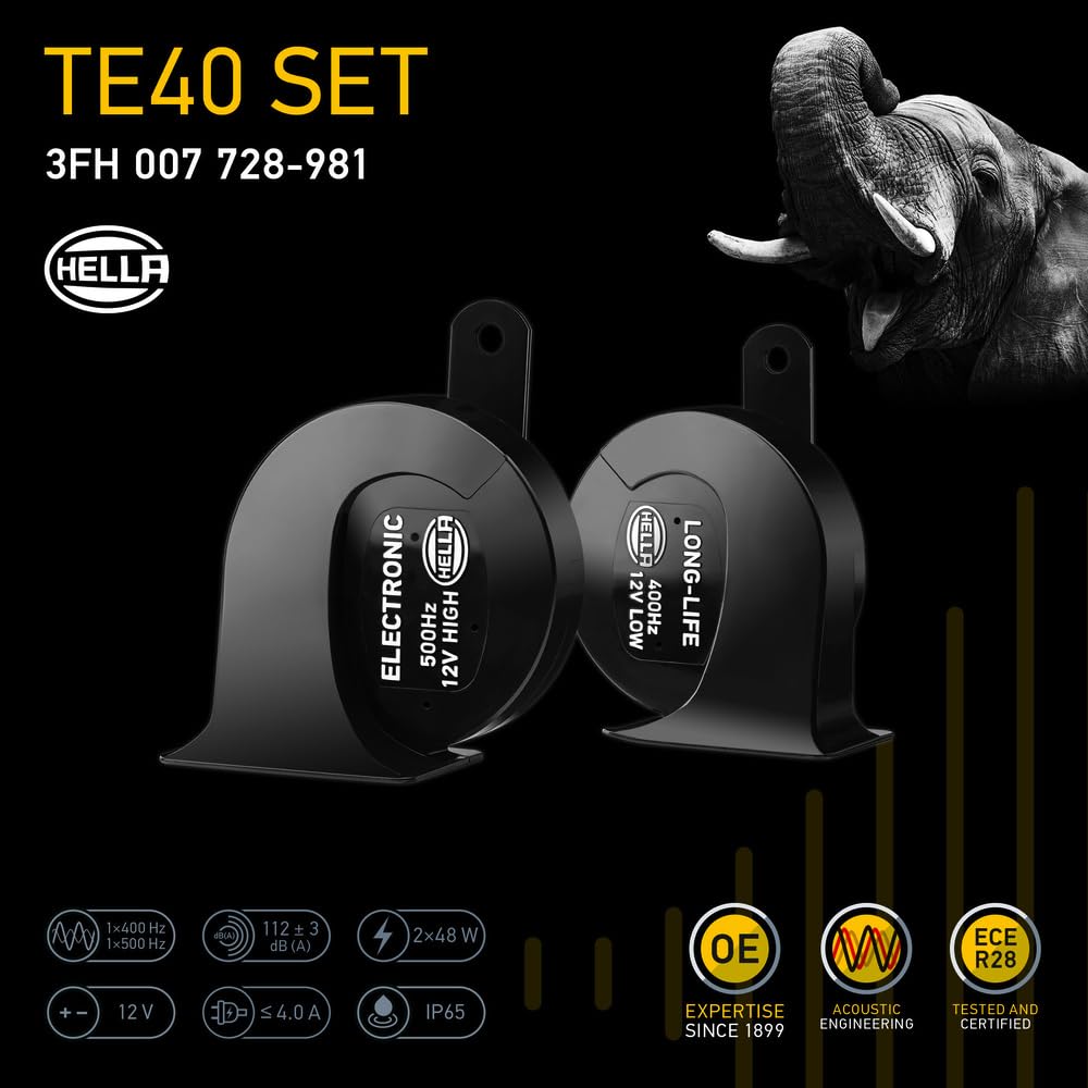 Hella TE40 electronic trumpet dual-tone car horn