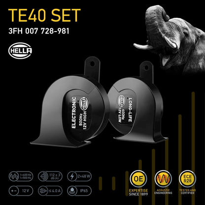 Hella TE40 electronic trumpet dual-tone car horn