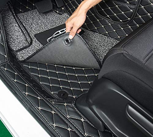 CarDost 7D floor mats for Tata Safari Storme, black with grey stitch