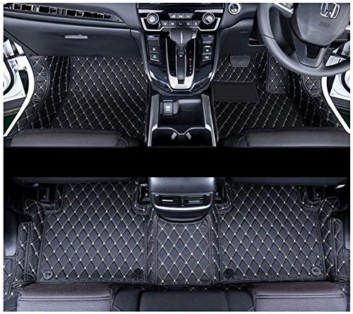 CarDost 7D floor mats for Tata Safari Storme, black with grey stitch