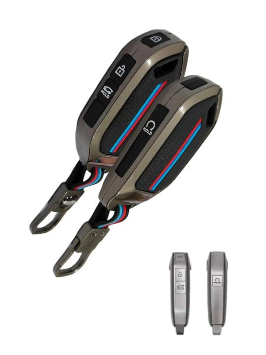 CarDost metal alloy key cover for Kia Syros 4-button smart key