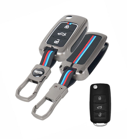 CarDost metal key cover for VW Polo, Vento, Skoda Rapid flip key