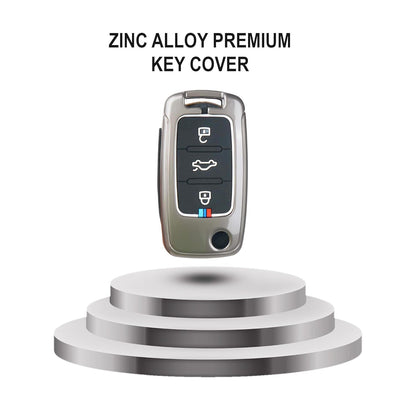 CarDost metal key cover for VW Polo, Vento, Skoda Rapid flip key
