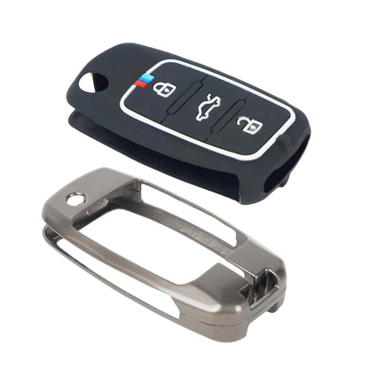 CarDost metal key cover for VW Polo, Vento, Skoda Rapid flip key