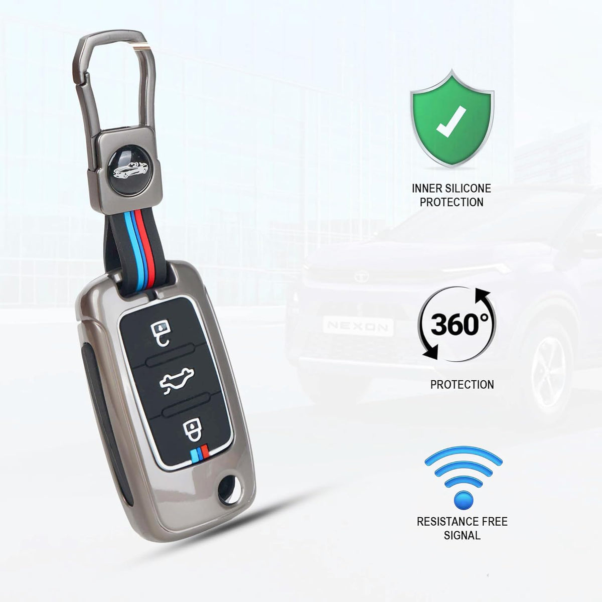 CarDost metal key cover for VW Polo, Vento, Skoda Rapid flip key