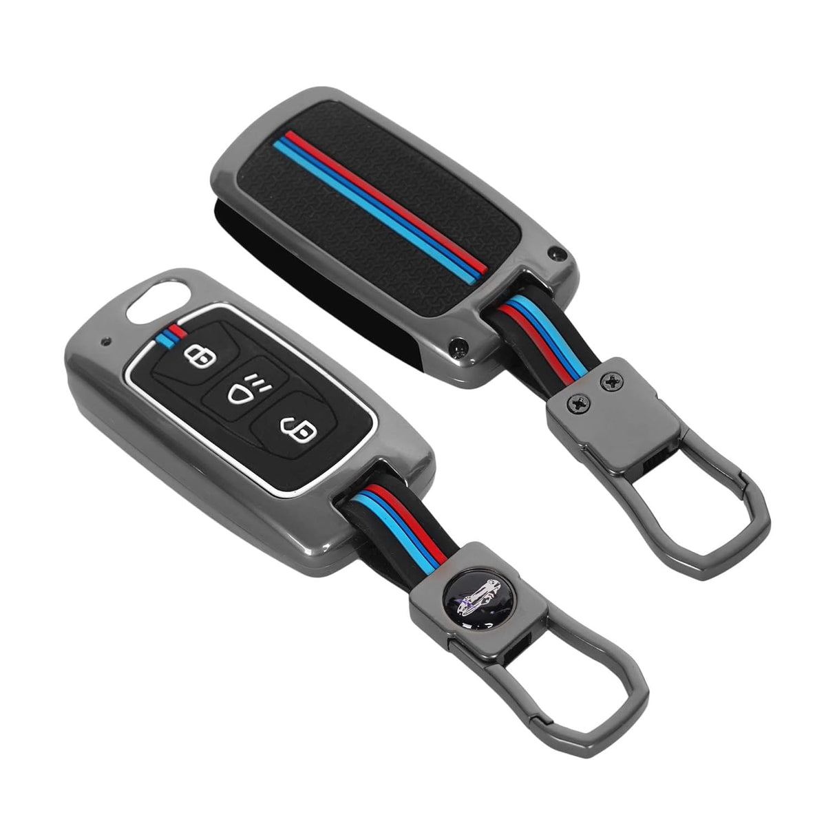 Premium metal key cover for Tata 3-button flip key