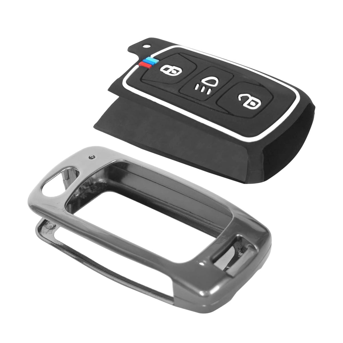 Premium metal key cover for Tata 3-button flip key
