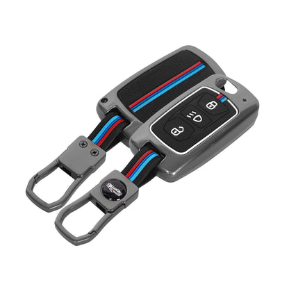 Premium metal key cover for Tata 3-button flip key