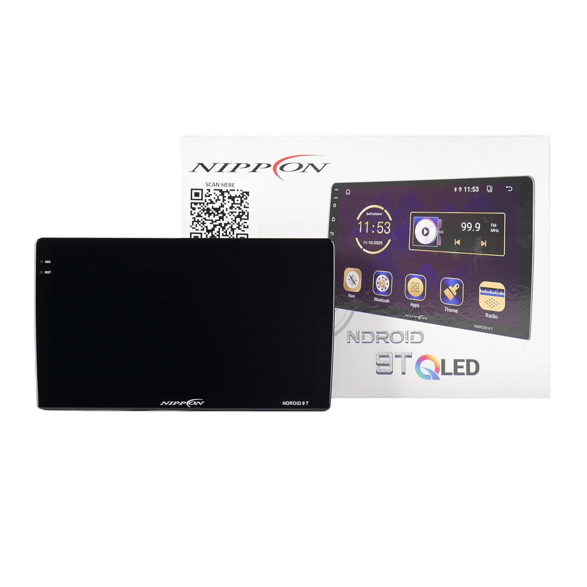Nippon NDROID 9T 9 inch QLED Android car stereo, 2GB RAM/64GB