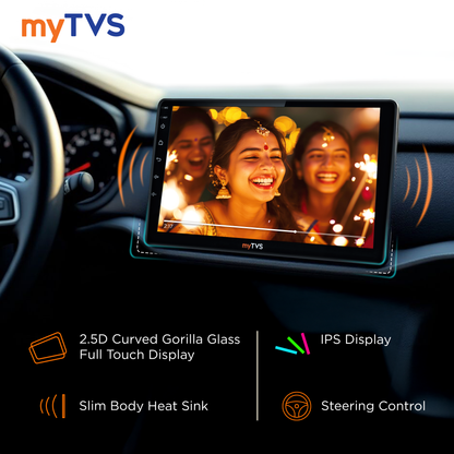 myTVS 9 inch Android car player, 4GB RAM/64GB storage