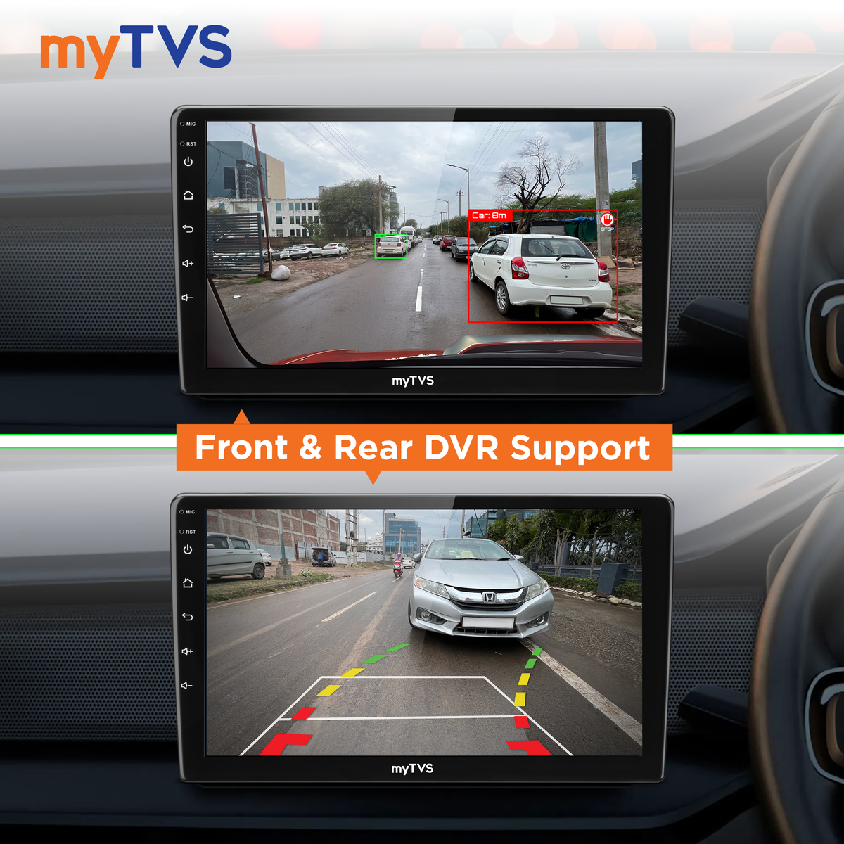 myTVS 9 inch Android car player, 4GB RAM/64GB storage