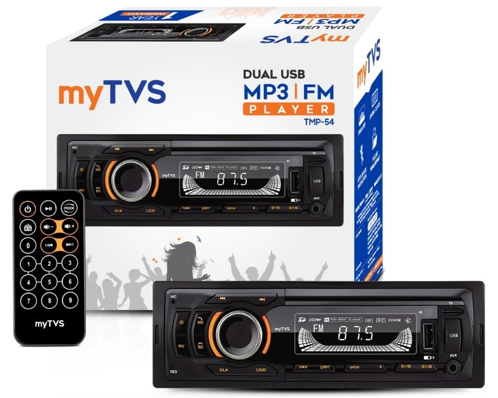 myTVS single DIN car MP3 media player with Bluetooth