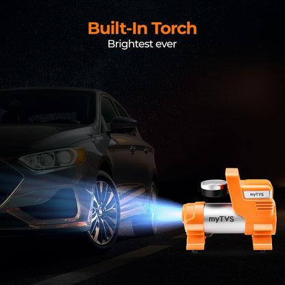myTVS 12V car tyre inflator with LED torch