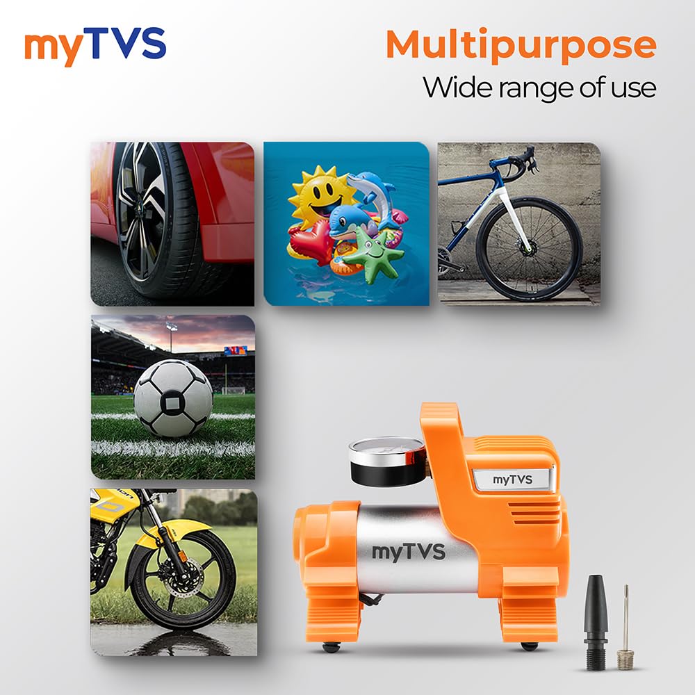 myTVS 12V car tyre inflator with LED torch