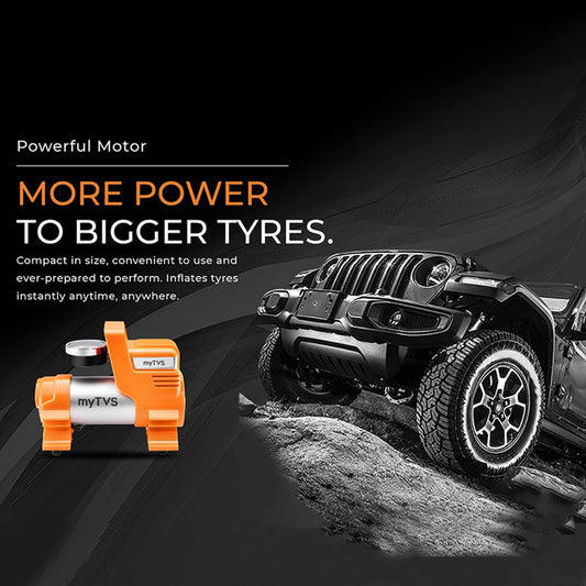 myTVS 12V car tyre inflator with LED torch