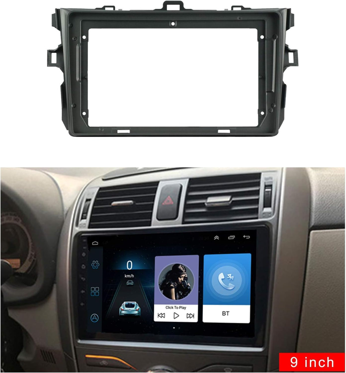 CarDost 9 inch Android frame for Toyota Corolla Altis, 2008-2012