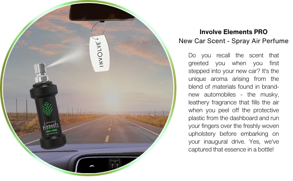 Involve Elements Pro car perfume spray, New Car Scent, 30ml