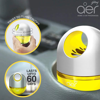 Godrej aer Twist car air freshener, Sunny Citrus Blast, 45g