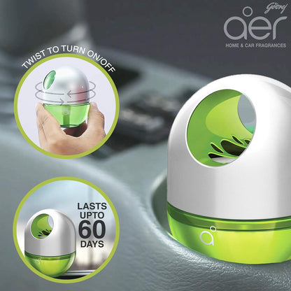 Godrej aer Twist car air freshener, Fresh Lush Green, 45g