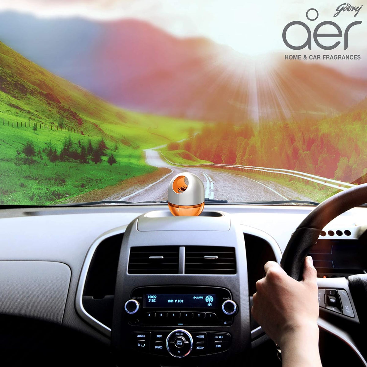 Godrej aer Twist car air freshener, Bright Tangy Delight, 45g