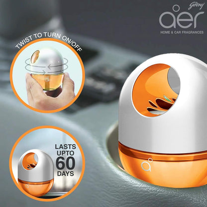 Godrej aer Twist car air freshener, Bright Tangy Delight, 45g