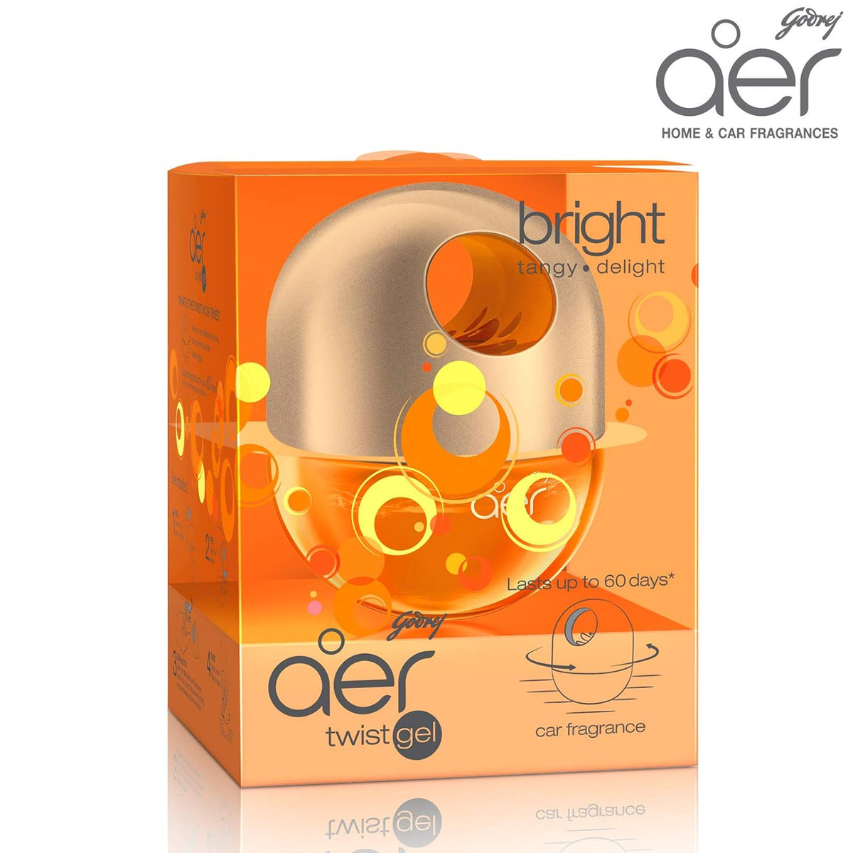 Godrej aer Twist car air freshener, Bright Tangy Delight, 45g