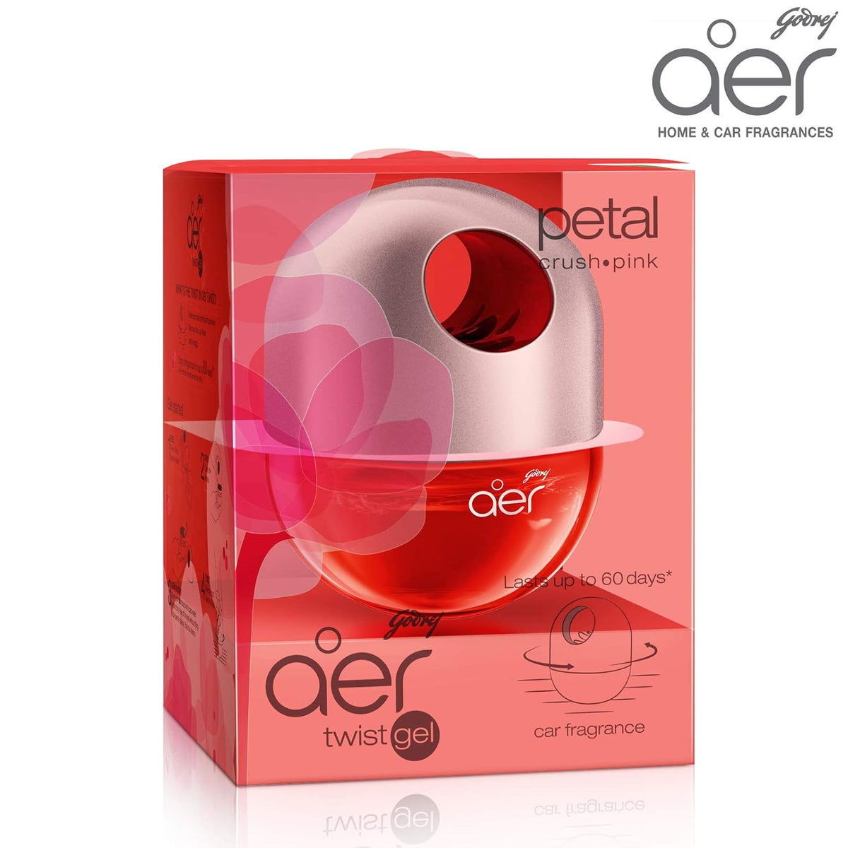 Godrej aer Twist car air freshener, Petal Crush Pink, 45g