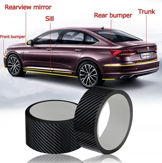 CarDost carbon fiber car door sill protector strip, black