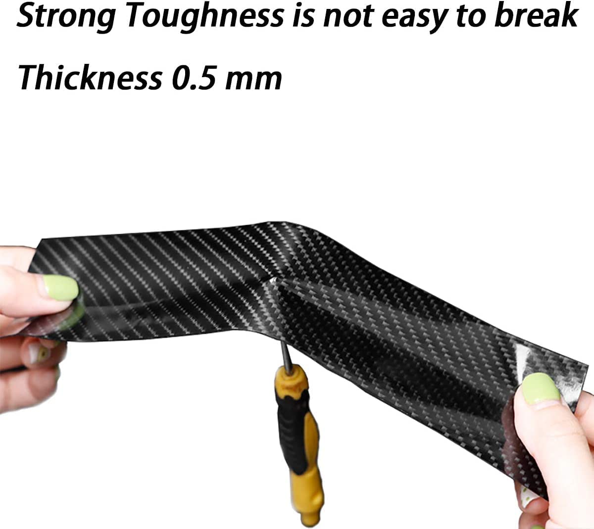 CarDost carbon fiber car door sill protector strip, black