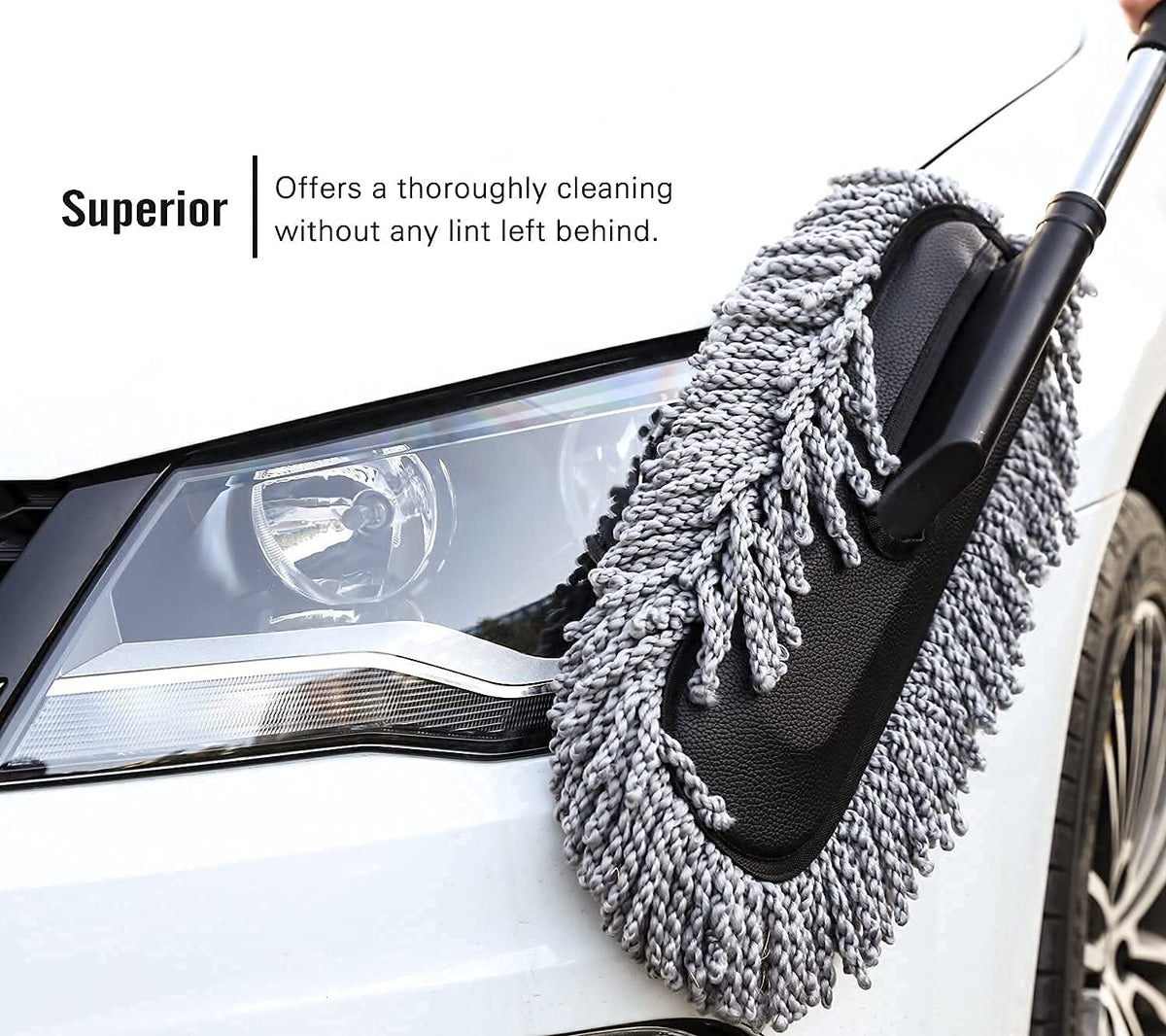 CarDost extendable long handle microfiber car duster