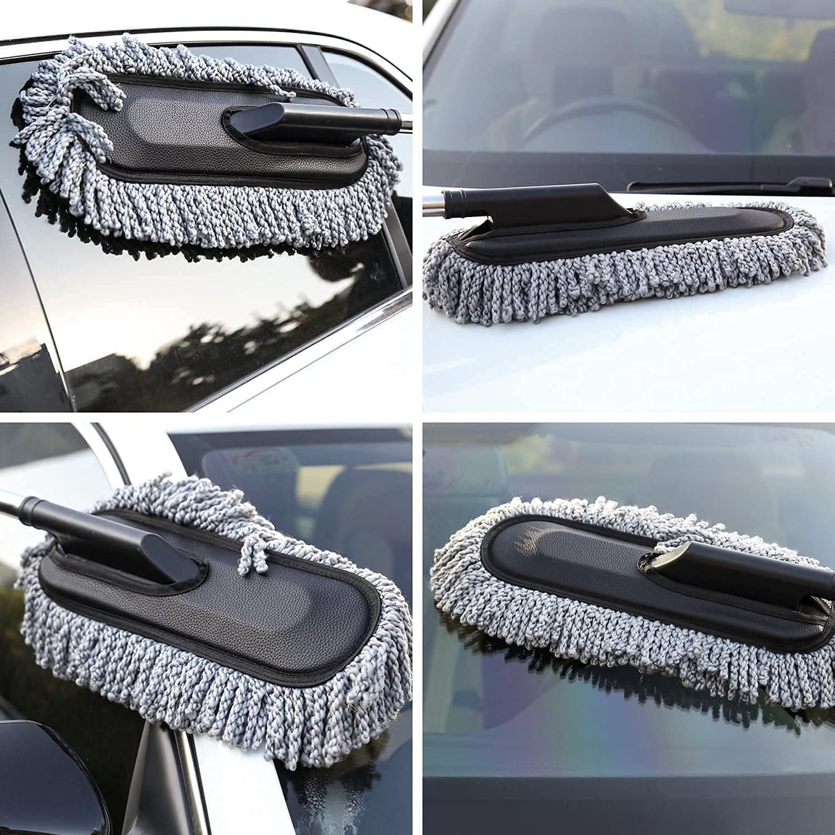 CarDost extendable long handle microfiber car duster