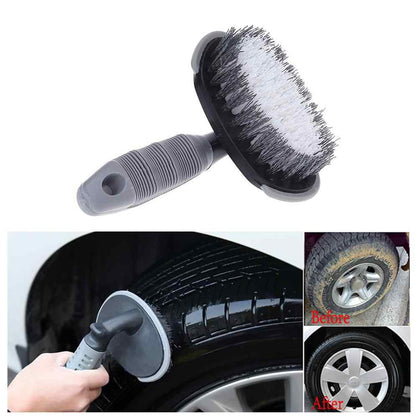 T-type car tyre cleaning brush scrubber with anti-slip handle