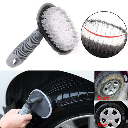 T-type car tyre cleaning brush scrubber with anti-slip handle