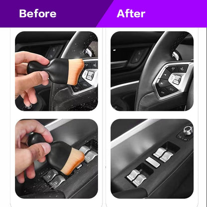 Soft bristle car interior detailing dust brush