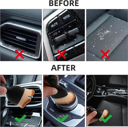 Soft bristle car interior detailing dust brush