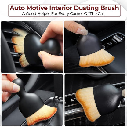 Soft bristle car interior detailing dust brush