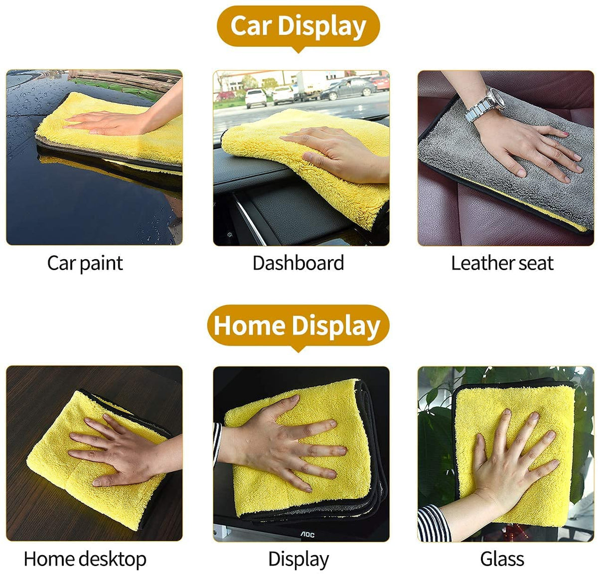 CarDost 800 GSM microfiber cloth, 40x40cm, single pack