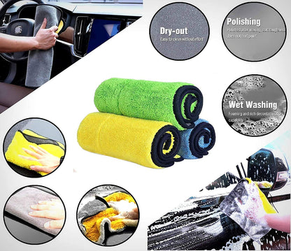 CarDost heavy microfiber cloth, 800 GSM, pack of 3