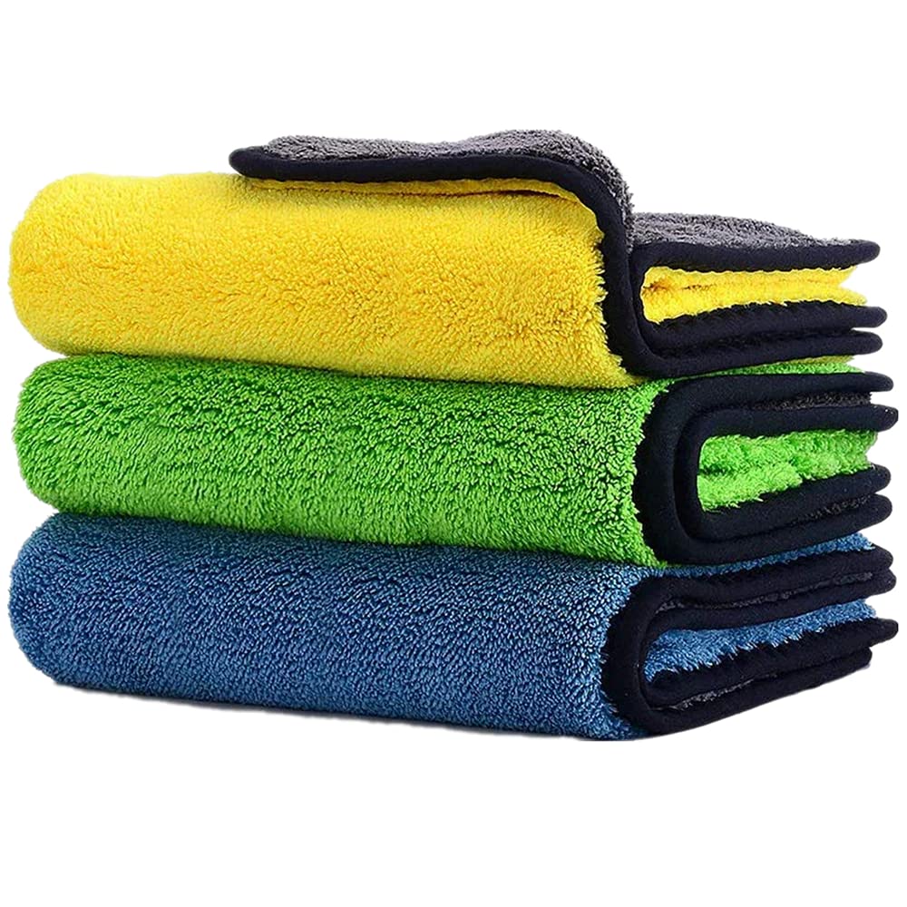 CarDost heavy microfiber cloth, 800 GSM, pack of 3