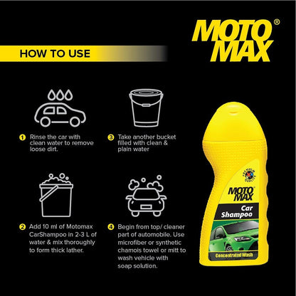 Motomax car and bike shampoo bottle, 100ml