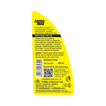 Motomax dashboard polish bottle, 100ml